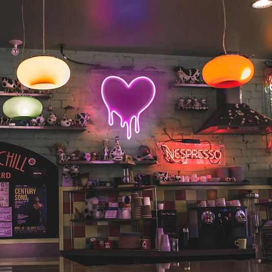 Dripping Heart Neon Sign – Love, With a Twist ❤️🔥