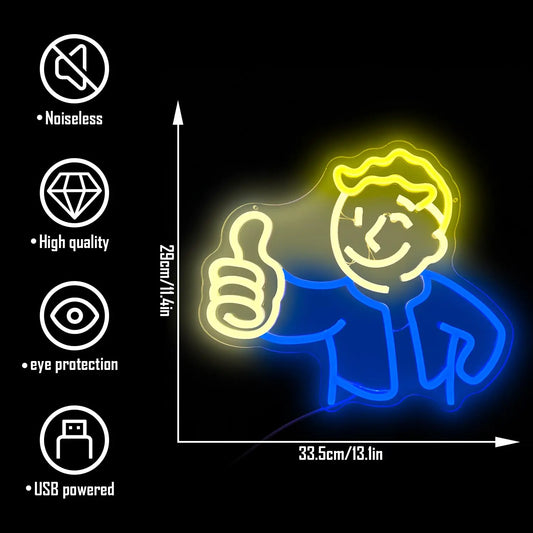 Vault Boy Neon Sign – Wasteland Approved 👍💡