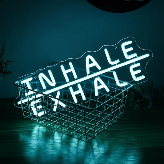 Inhale / Exhale Neon Sign – Breathe In the Glow 🌬️✨