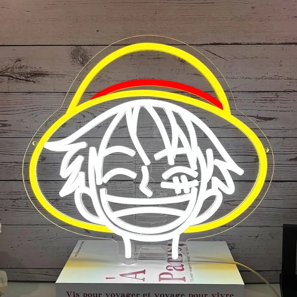 Luffy Neon Sign ā Gear Up with Straw Hat Energy! š