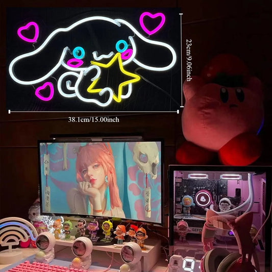 Cinnamoroll Neon Sign – Sweet Glow, Soft Vibes ☁️💖