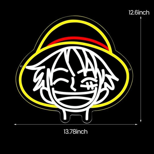 Luffy Neon Sign – Gear Up with Straw Hat Energy! 🌟