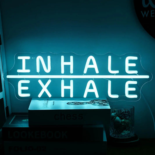 Inhale / Exhale Neon Sign – Breathe In the Glow 🌬️✨