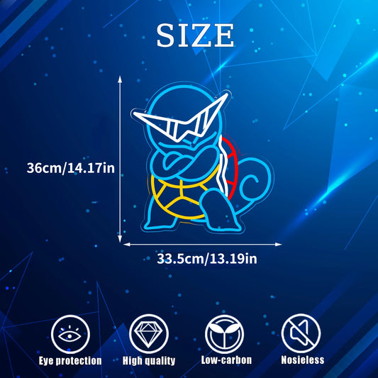 Squirtle Squad Neon Sign – Coolest Glow in the Game 😎🐢
