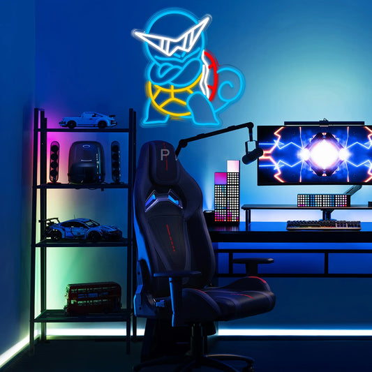 Squirtle Squad Neon Sign – Coolest Glow in the Game 😎🐢